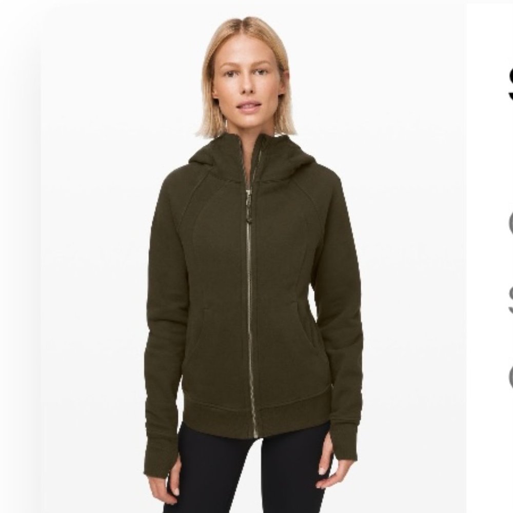 Scuba full-zip hoodie, dark olive